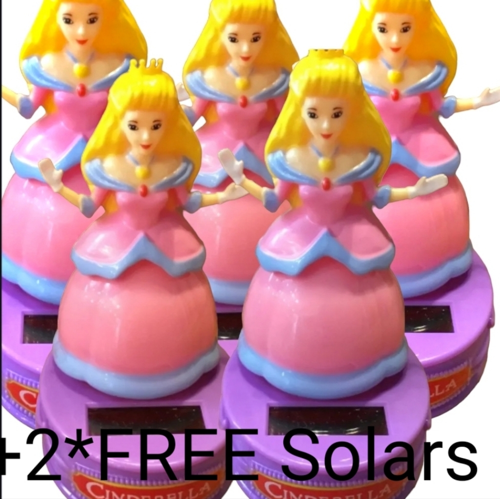 5 Solar Suncatcher Cinderella Princess & 2*FREE Assorted Solars-TOTAL of 7